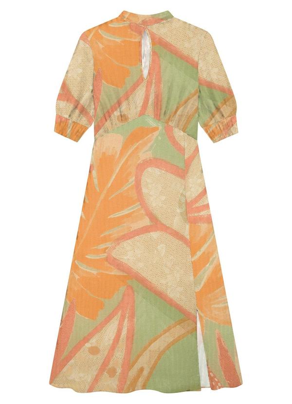 Lunender - Vestido Midi Mangas 3/4 em Verde