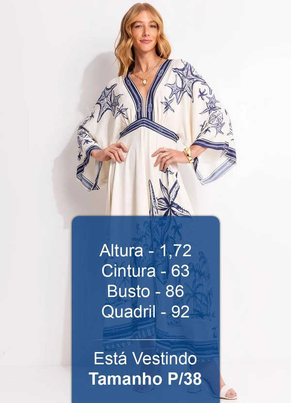 Farm - Vestido Midi Mar de Ondas Bege 6