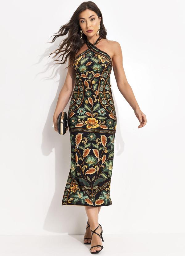 Farm - Vestido Midi Marcelle Preto 3