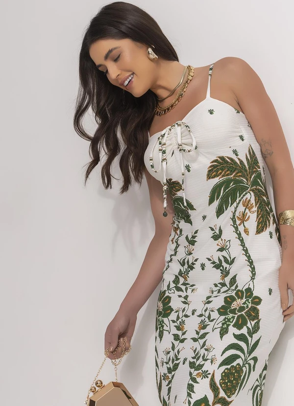 Farm - Vestido Midi Mari Off White 4