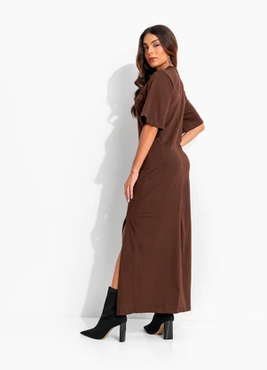 Colcci - Vestido Midi Marrom - COLCCI