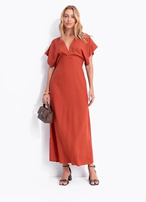 Colcci - Vestido Midi Marrom