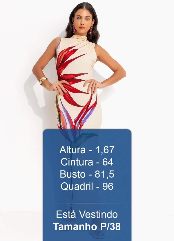 Farm - Vestido Midi Maxi Estrelicia Bege 5