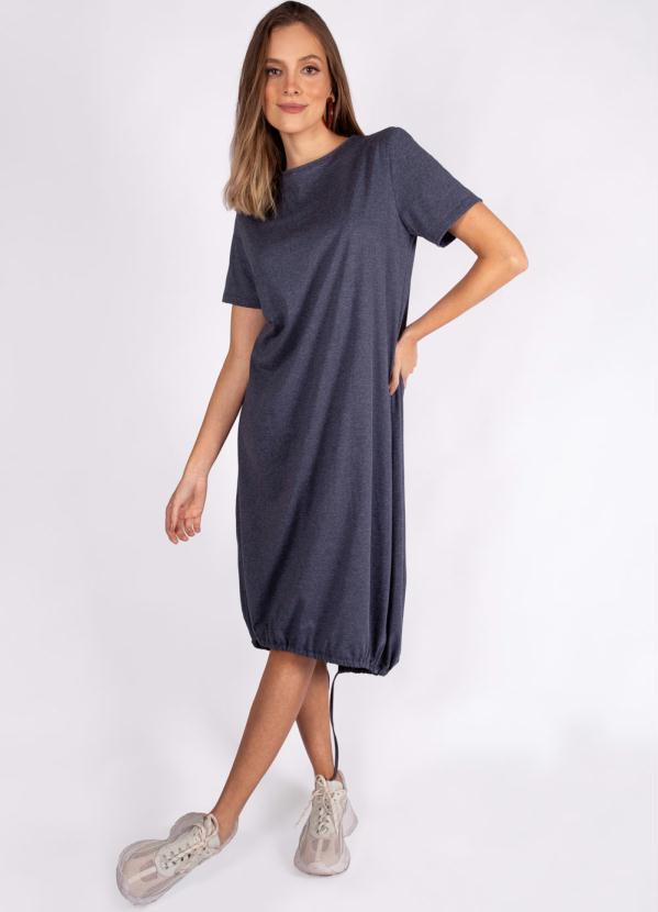 Preview - Vestido Midi Meia Malha Azul