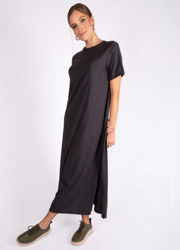 Preview - Vestido Midi Meia Malha Cinza
