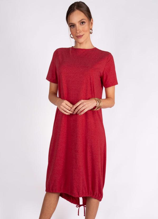 Preview - Vestido Midi Meia Malha Vermelho