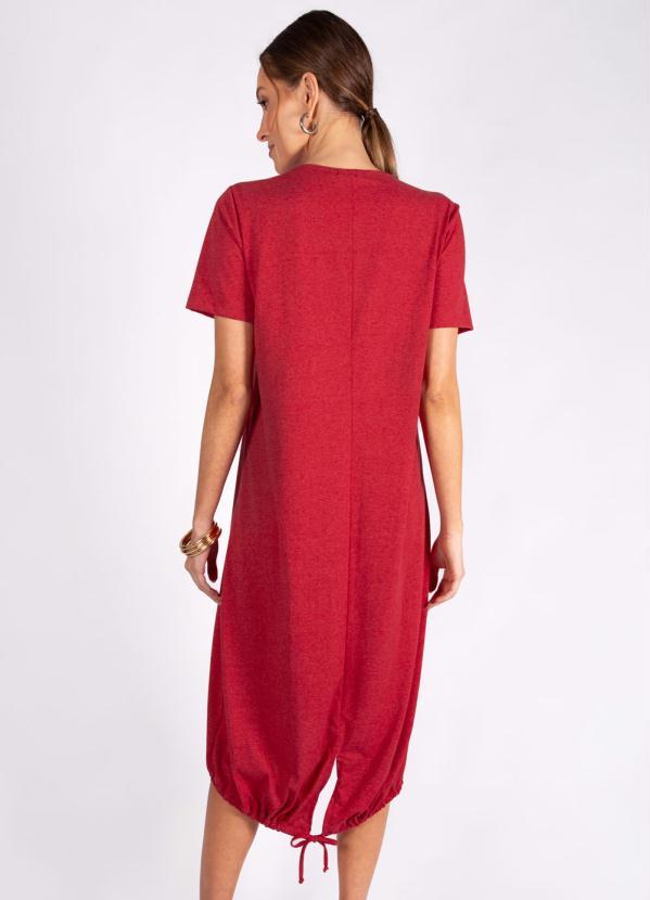 Preview - Vestido Midi Meia Malha Vermelho 2