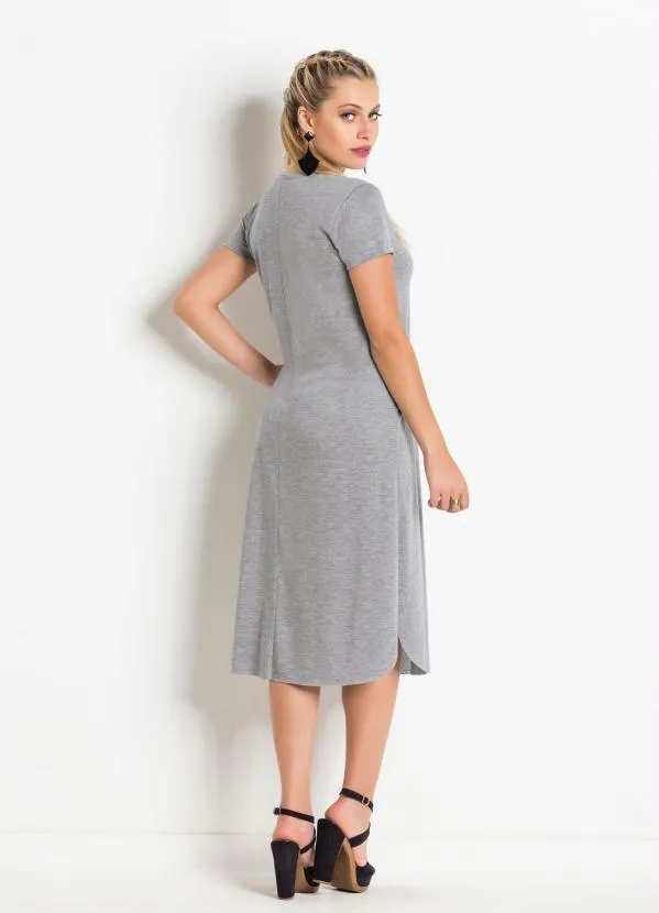 Moda Pop - Vestido Midi Mescla com Fendas Laterais 2