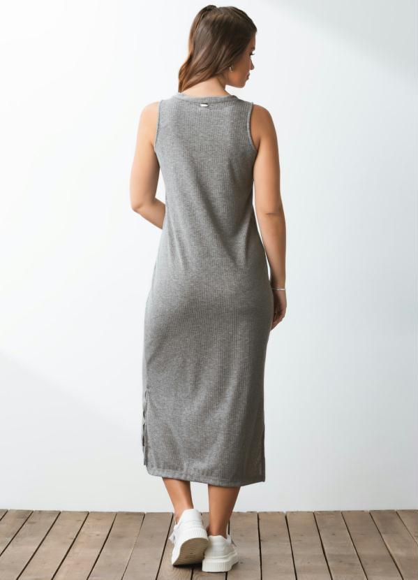 Quintess - Vestido Midi Mescla em Malha Canelada 2