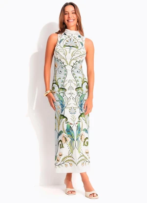 Farm - Vestido Midi Milena Bege - FARM