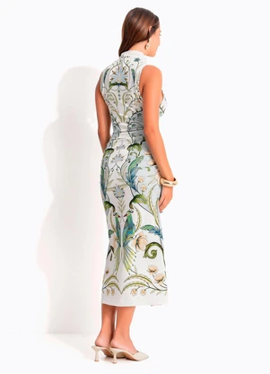 Farm - Vestido Midi Milena Bege - FARM