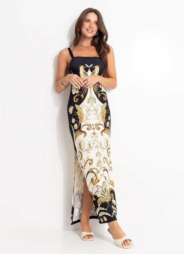 Farm - Vestido Midi Milena Preto 3