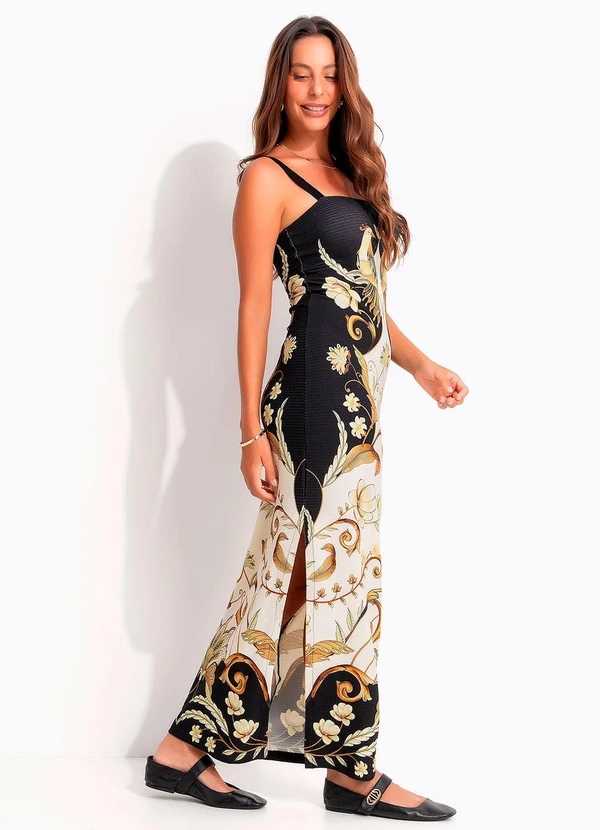 Farm - Vestido Midi Milena Preto 7