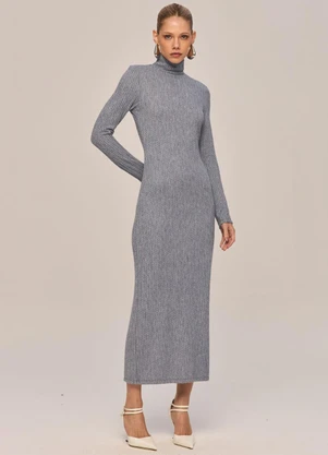 Carlota Costa - Vestido Midi Ml Cinza - CARLOTA COSTA