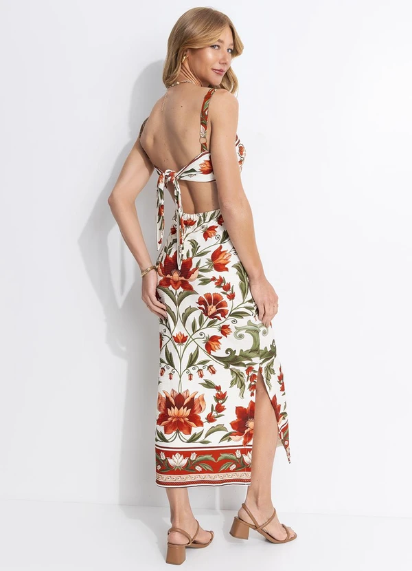 Farm - Vestido Midi Natalia Bege 2