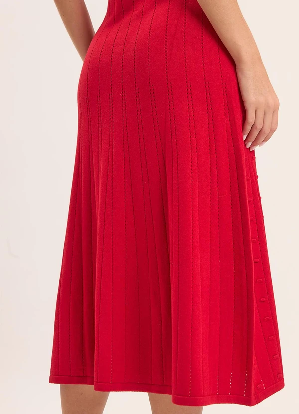 Doce Trama - Vestido Midi Nature com Textura Vermelho 6