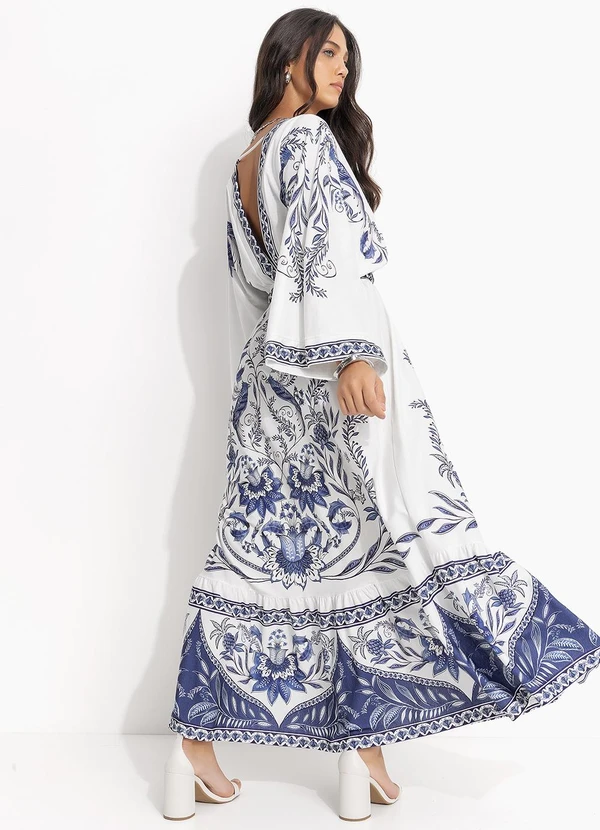 Farm - Vestido Midi Nina Azul 2