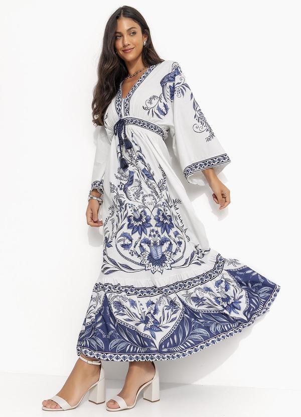 Farm - Vestido Midi Nina Azul 3