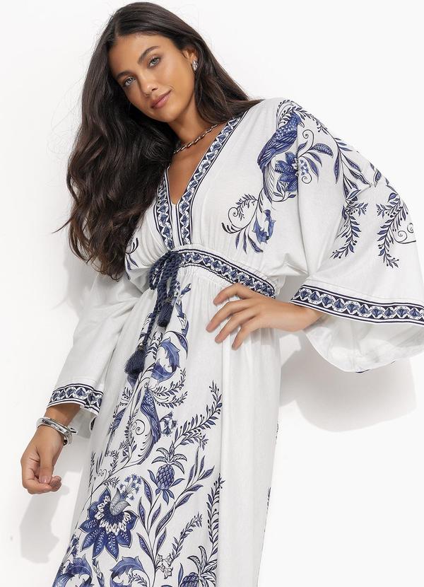 Farm - Vestido Midi Nina Azul 4