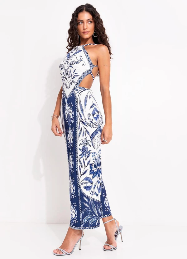 Farm - Vestido Midi Nina Azul 3