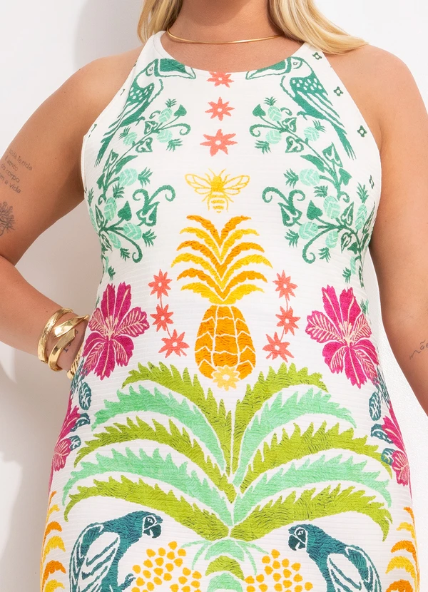 Farm - Vestido Midi Oasis de Verão Off White 11