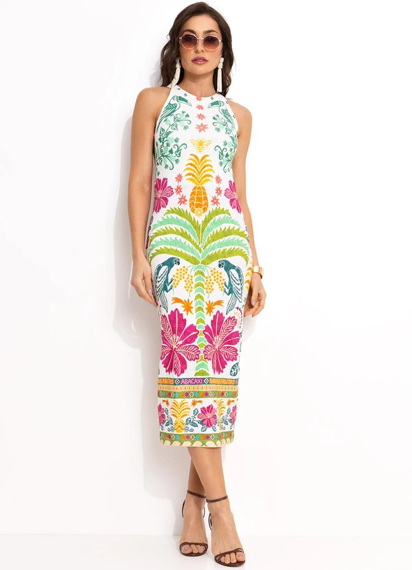 Farm - Vestido Midi Oasis de Verão Off White 3