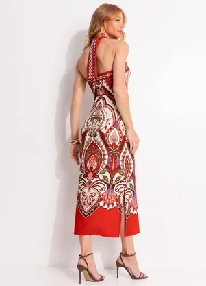 Farm - Vestido Midi Odara Vermelho - FARM
