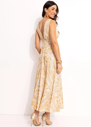 Farm - Vestido Midi Off White - FARM