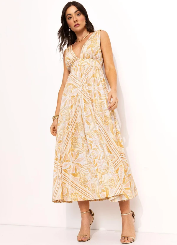 Farm - Vestido Midi Off White 5