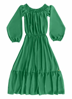 Angel - Vestido Midi Ombro a Ombro Verde - ANGEL