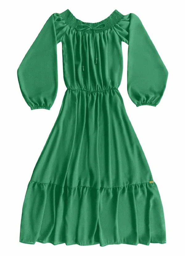 Angel - Vestido Midi Ombro a Ombro Verde