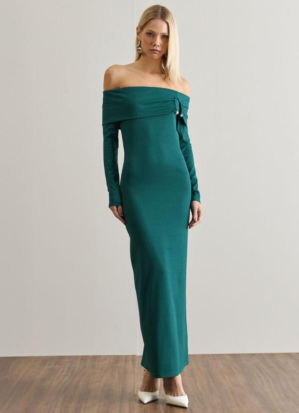 Carlota Costa - Vestido Midi Ombro a Ombro Verde