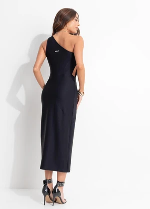 Colcci - Vestido Midi Ombro Só Preto - COLCCI
