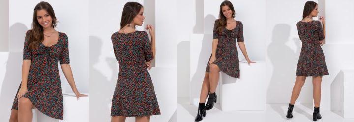 Vestido Midi Ona com Franzidos no Busto