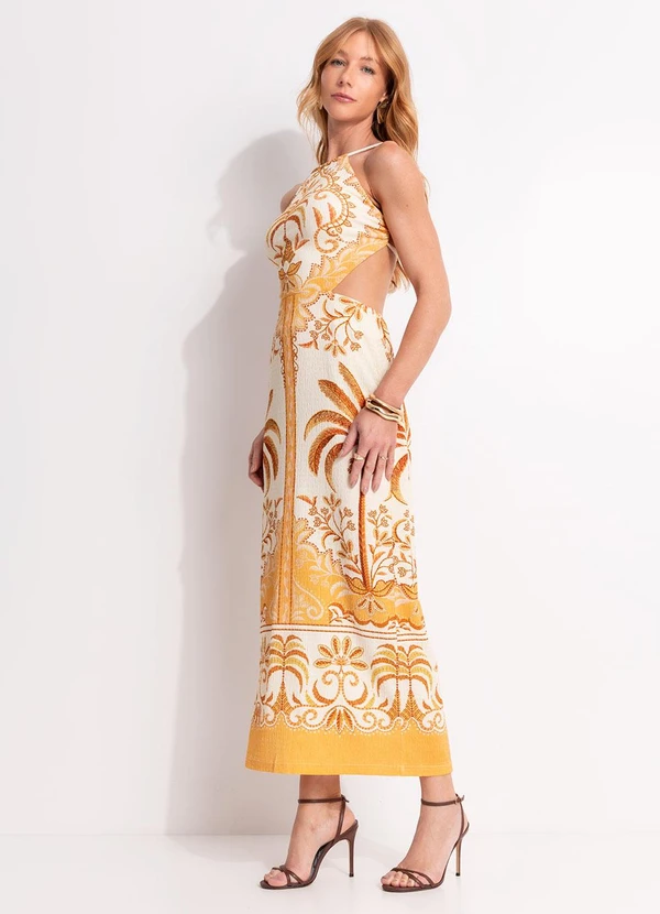 Farm - Vestido Midi Paisagem Tropical Amarelo 5
