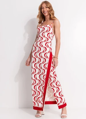 Farm - Vestido Midi Peixe Copa Off White - FARM