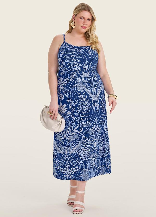 Secret Glam - Vestido Midi Plus Size Azul