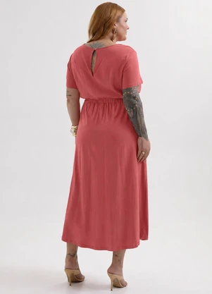 Cativa Plus Size - Vestido Midi Plus Size em Viscose com Elastano Ve - CATIVA PLUS SIZE