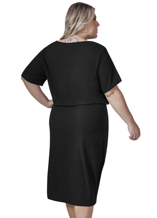 Secret Glam - Vestido Midi Plus Size Preto 2