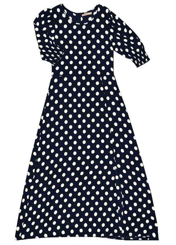 Endless - Vestido Midi Poa Azul 3