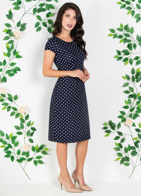 Rosalie - Vestido Midi Poá Manga Curta Moda Evangélica 5