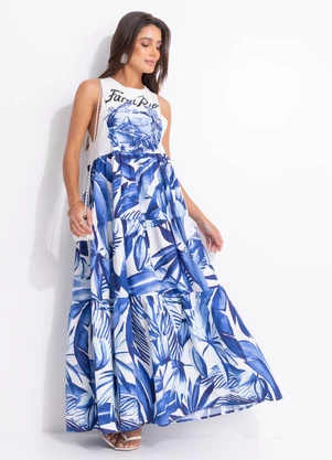 Farm - Vestido Midi Portal Araras Off White - FARM