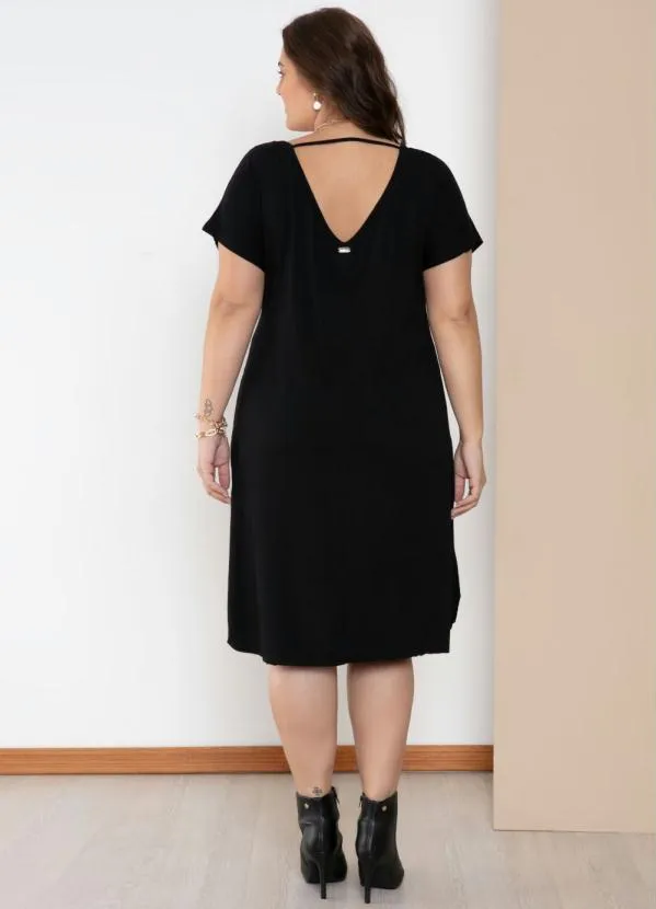 Quintess - Vestido Midi Preto com Bolsos 9