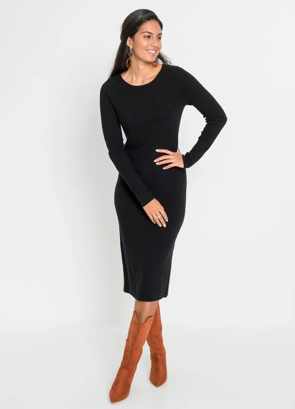 bonprix - Vestido Midi Preto 2