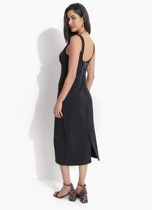Colcci - Vestido Midi Preto - COLCCI