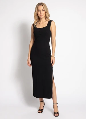 Colcci - Vestido Midi Preto - COLCCI