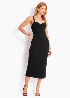 Colcci - Vestido Midi Preto - COLCCI