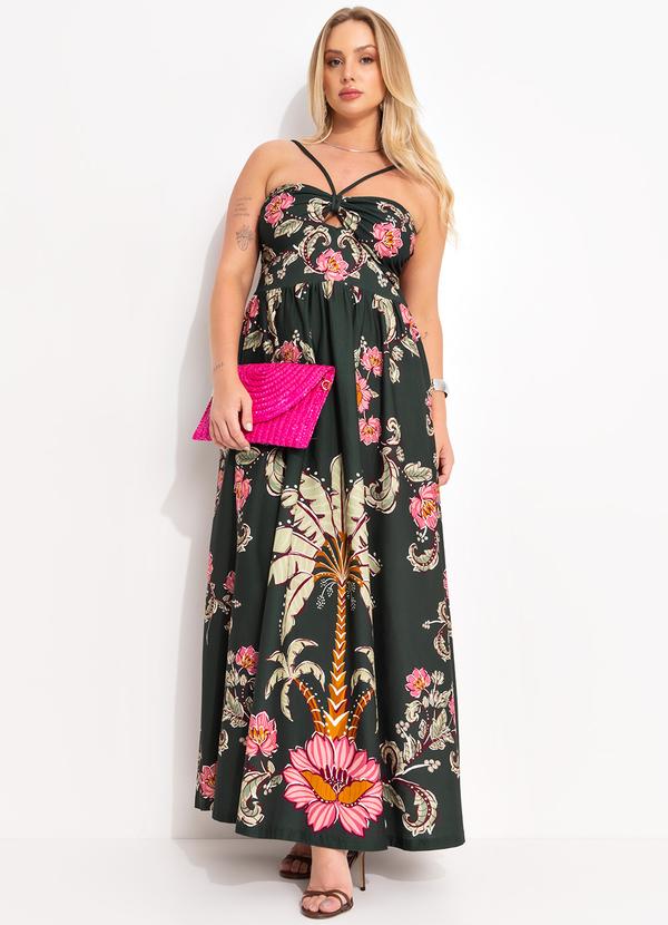 Farm - Vestido Midi Ravenala Verde 2