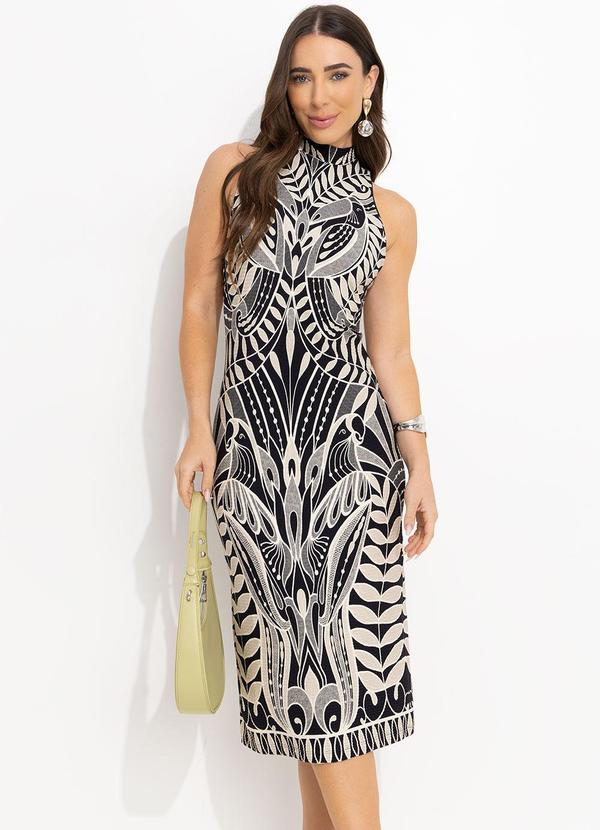 Farm - Vestido Midi Rendeira Preto 8