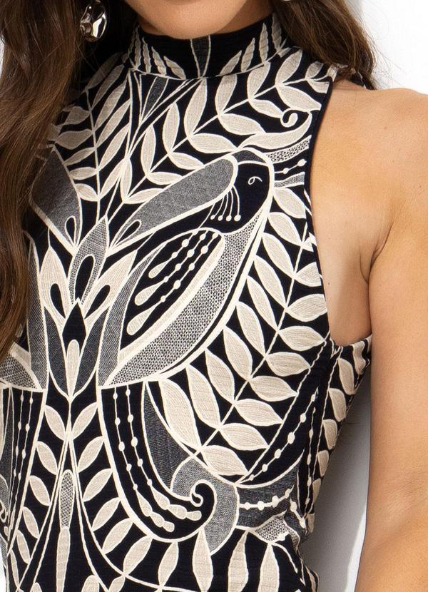 Farm - Vestido Midi Rendeira Preto 9